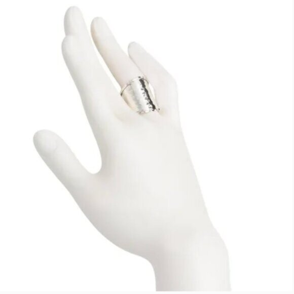 Seed & Sage ATI Sterling Silver 925 Wide Hammered Band Ring Mexico Sz. 9 - Picture 9 of 16